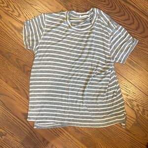 grey / white stripe shirt